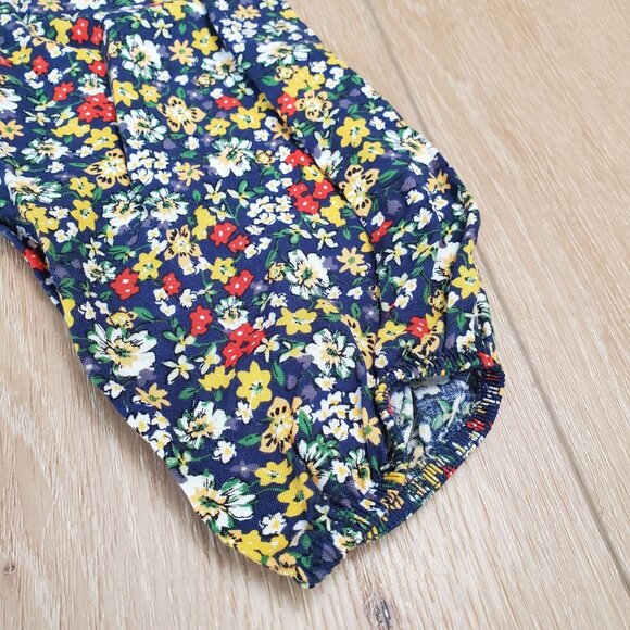 NWT AUW Womens Dress Size M Floral Blue Smocked Puff Sleeve Cottage Ballet Mini - Picture 9 of 14